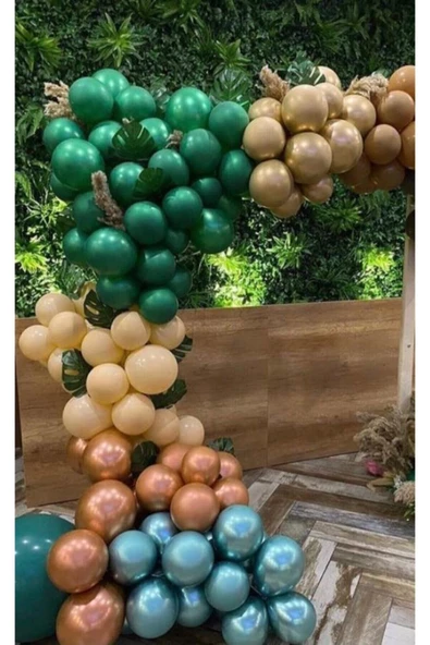 Pazariz Metalik Pastel Krom Karışık Balonlar Balon Zinciri ürün görseli 1