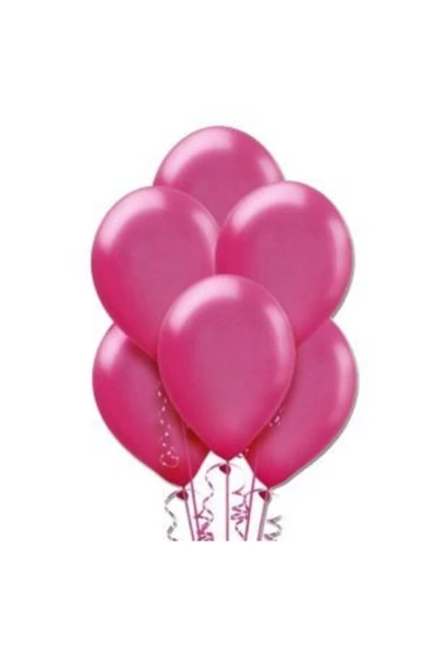 Pazariz 12 Inç Standart Boy Metalik Balon 10 Adet Fuşya ürün görseli 1