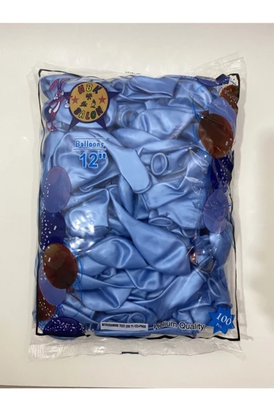 Pazariz Balon - Mavi Metalik Balon - 100 Adet ürün görseli 1