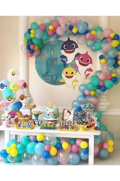 Pazariz 100 Adet Metalik Balon Ve Balon Zinciri (k.mavi, Mint Yeşili, Şeffaf, Sarı Pembe) Konsept ürün görseli 1