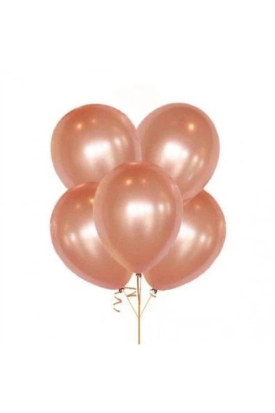 Pazariz 100 Adet Metalik Sedefli Kaliteli Uçan Balon Rose ürün görseli 1