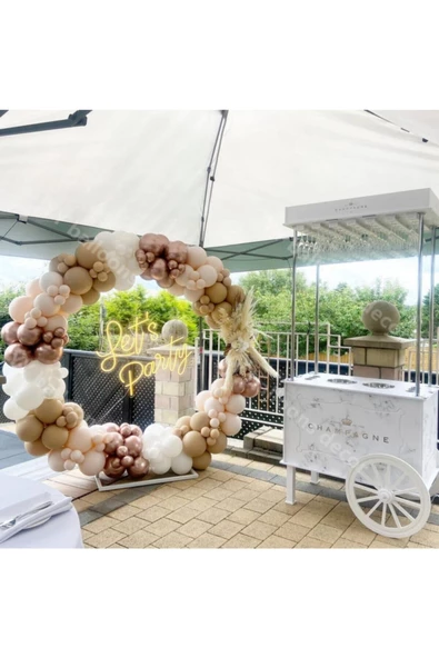 Pazariz Krom Rose Gold Beyaz Deniz Kumu Ve Sütlü Kahve Balon Zinciri 100 Adet ürün görseli 1