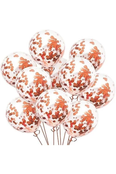 Pazariz Şeffaf Rose Konfetili Balon 10 Adet ürün görseli 1