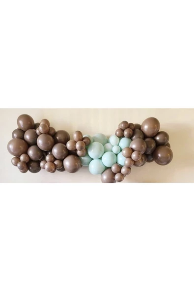 Pazariz Kahverengi Mint Yeşili Balon Zinciri ürün görseli 1