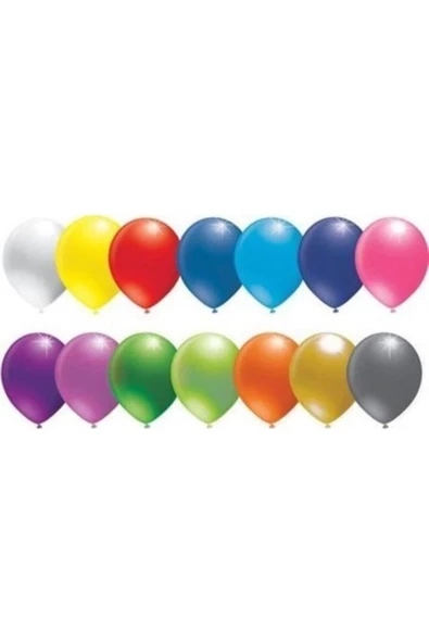 Pazariz Karışık Renkli Metalik Balon 12 Inch 100'lü ürün görseli 1