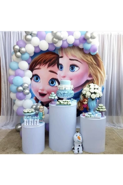 Pazariz Krom Gümüş Pastel Lila Beyaz Ve Mavi Balon Zinciri 100 Adet ürün görseli 1
