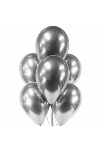 Pazariz Gümüş Renk Krom Balon 10 Adet ürün görseli 1