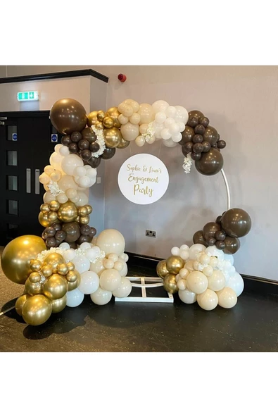 Pazariz Krom Gold Çikolata Kahve Beyaz Ve Sütlü Kahve Balon Zinciri 100 Adet ürün görseli 1