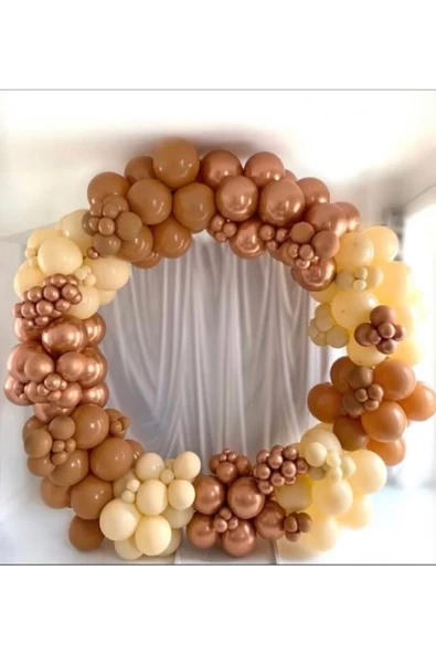 Pazariz Krom Bronz Kahverengi Ten Rengi Balon Zinciri 100 Adet ürün görseli 1