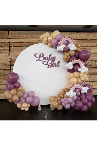 Pazariz Pastel Yaban Çileği Toz Pembe Çöl Kumu Ve Karamel Balon Zinciri 100 Adet ürün görseli 1