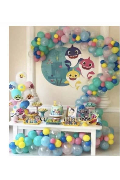 Pazariz 110 Adet Baby Shark Balon Zinciri ürün görseli 1