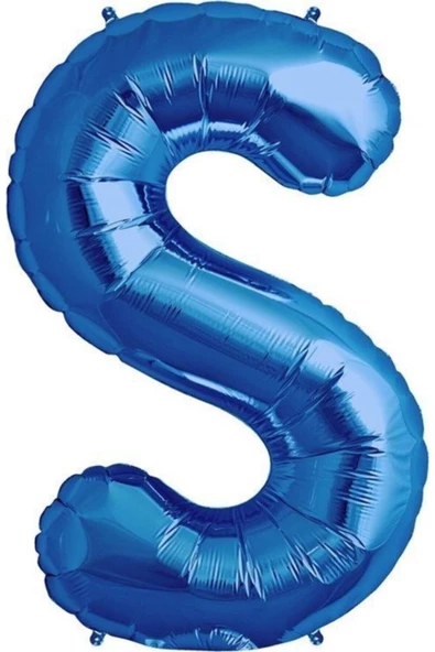 Pazariz S Harf Folyo Balon 100 Cm Mavi ürün görseli 1