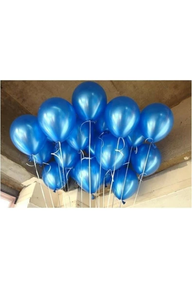 Pazariz 12 Inç Metalik Koyu Mavi Balon 10'lu ürün görseli 1