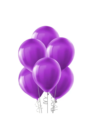 Pazariz 12 Inç Standart Boy Metalik Balon Mor 100 Adet ürün görseli 1