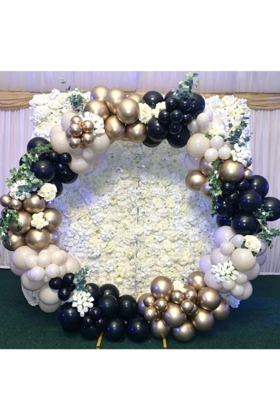 Pazariz Krom Gold Gece Mavisi Ve Beyaz Balon Zinciri 100 Adet ürün görseli 1