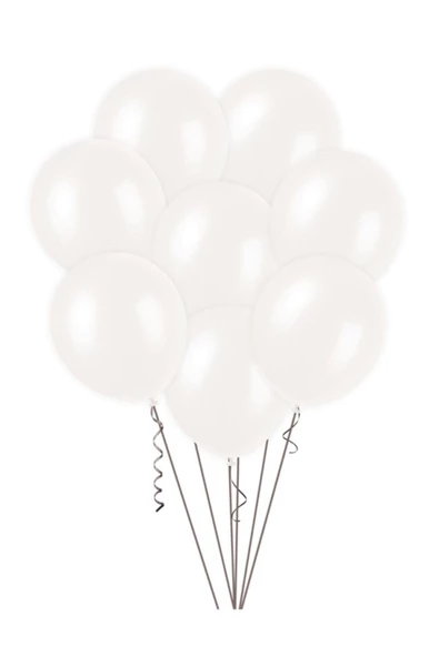Pazariz 12 Inç Standart Boy Metalik Balon Beyaz 100 Adet ürün görseli 1