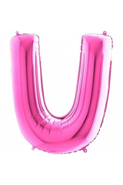 Pazariz U Harf Folyo Balon Fuşya 100cm ürün görseli 1