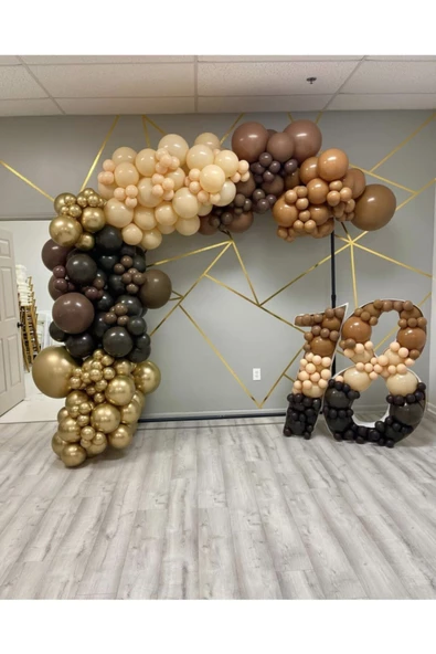 Pazariz Krom Gold Çikolata Kahve Karamel Ve Sütlü Kahve Balon Zinciri 100 Adet ürün görseli 1
