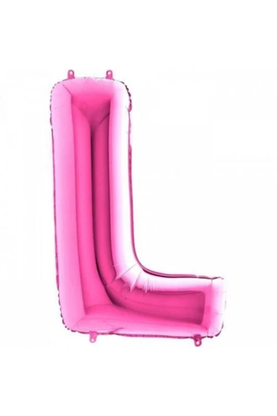 Pazariz L Harf Folyo Balon Fuşya 100cm ürün görseli 1