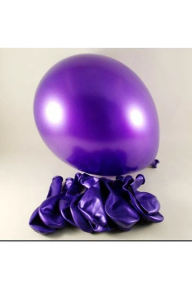 Pazariz 12 Inç Metalik Mor Balon 10'lu ürün görseli 1