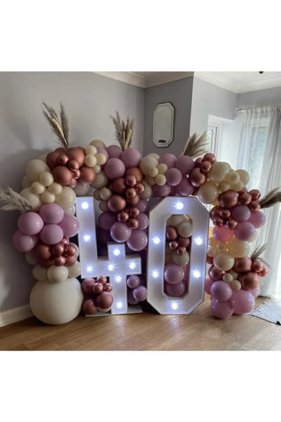 Pazariz Krom Bronz Toz Pembe Ve Deniz Kumu Balon Zinciri 100 Adet ürün görseli 1
