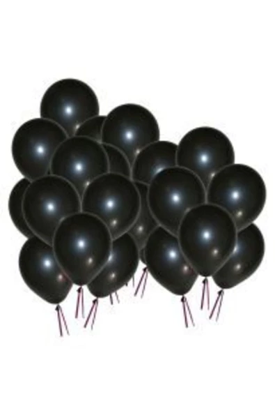 Pazariz 12 Inç Standart Boy Metalik Balon Siyah 100 Adet ürün görseli 1
