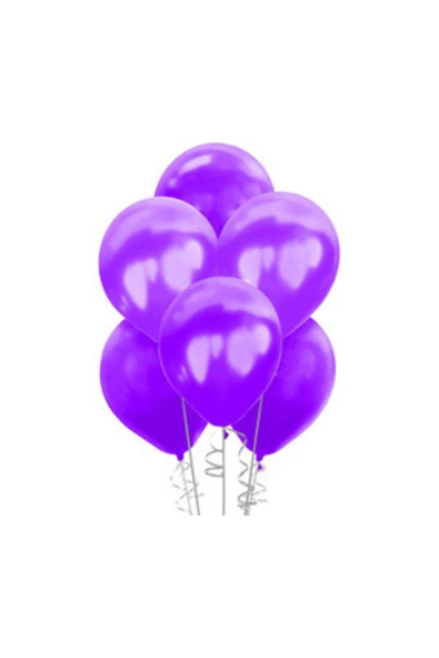 Pazariz 50 Adet Metalik Balon Mor ürün görseli 1