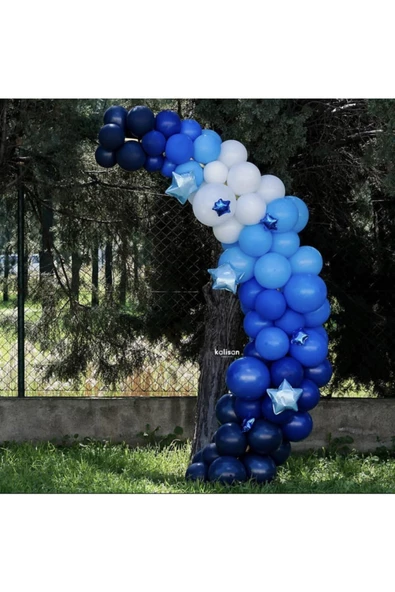 Pazariz Mavi Tonları Balon Zinciri 100 Adet ürün görseli 1