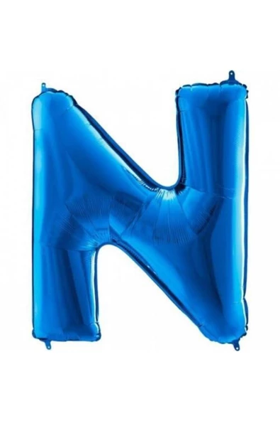 Pazariz N Harf Folyo Balon Mavi 100cm ürün görseli 1