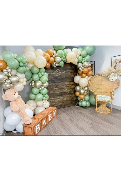Pazariz Krom Beyaz Altın Küf Yeşili Sütlü Kahve Ve Karamel Balon Zinciri 100 Adet ürün görseli 1