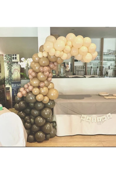 Pazariz Kahverengi Karamel Ve Sütlü Kahve Balon Zinciri 100 Adet ürün görseli 1