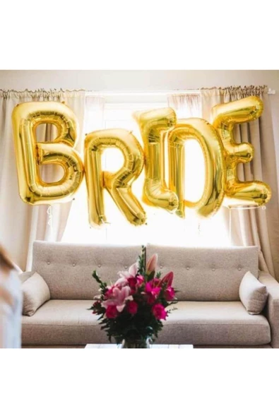 Pazariz Brıde Folyo Balon 80 Cm Gold Altın Rengi Bekarlığa Veda ürün görseli 1