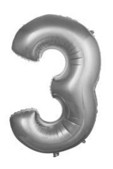 Pazariz 40 Inç 100 Cm Gümüş Folyo Rakam Balon 3 ürün görseli 1