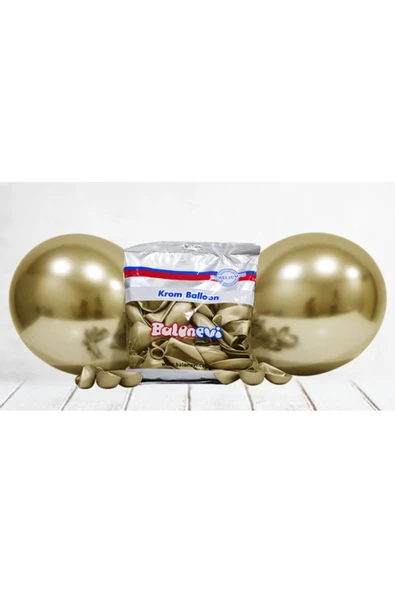 Pazariz 12 Inç Standart Boy Krom Balon Gold 50 Adet ürün görseli 1
