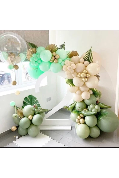 Pazariz Krom Gold Küf Yeşili Ten Rengi Ve Mint Balon Zinciri 100 Adet ürün görseli 1