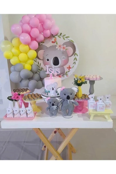 Pazariz Pastel Balon Zincir Pembe Gri Sarı ürün görseli 1