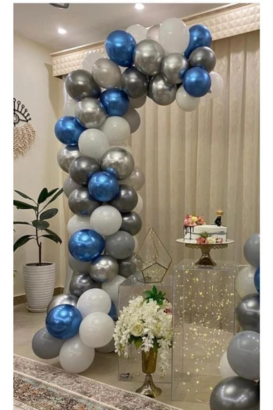 Pazariz Krom Mavi Gri Pastel Tonlar Balon Zincir ürün görseli 1