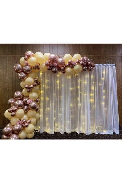 Pazariz Krom Pembe Ve Ten Rengi Balon Zinciri 100 Adet ürün görseli 1