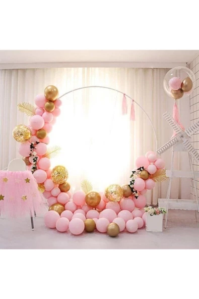Pazariz Pembe Makaron Zincir Balon Seti ürün görseli 1