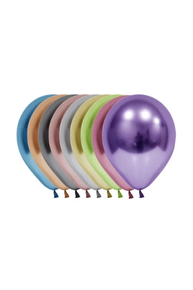 Pazariz 12 Inç Standart Boy Krom Balon 10 Adet Karışık ürün görseli 1