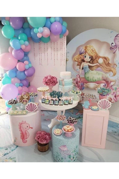 Pazariz Denizkızı Konsept Soft Makaron Balon Balon Zincir ürün görseli 1