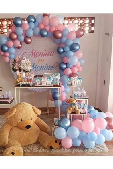 Pazariz Cinsiyet Belirleme Balon Konsept Krom Pembe Krom Mavi Cinsiyet Belirleme Partisi Balon ürün görseli 1
