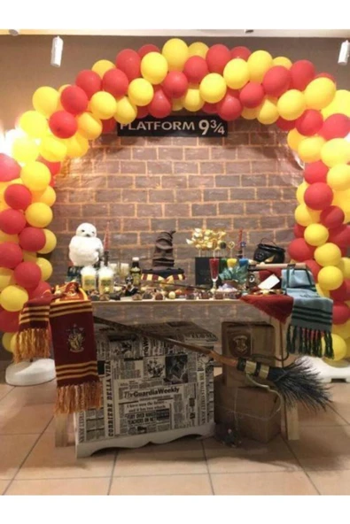 Pazariz 100 Adet Sarı Kırmızı Balon Zincir Gryffindor Konsept Balon Zincir ürün görseli 1