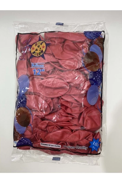 Pazariz Balon - Kırmızı Metalik Balon - 100 Adet ürün görseli 1