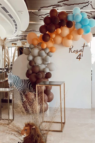 Pazariz Safari Temalı Soft Renkler Zincir Balon 5 M ürün görseli 1