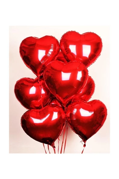 Pazariz Folyo Kalpli Uçan Kalp Balon 5 Adet Kırmızı Romantik Evlilik Teklifi 32 Inç ürün görseli 1