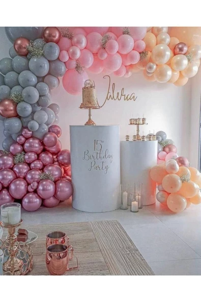 Pazariz Pastel Balon Krom Balon Konsept Balon Zincir ürün görseli 1