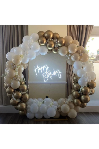 Pazariz Krom Gold Sütlü Kahve Ve Beyaz Balon Zinciri 100 Adet ürün görseli 1