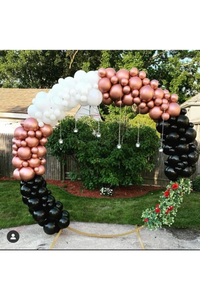 Pazariz Krom Pembe Siyah Beyaz Balon Zinciri 105 Adet ürün görseli 1