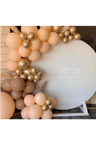 Pazariz Krom Gold Karamel Kahve Somon Renkte Balon Zincir ürün görseli 1